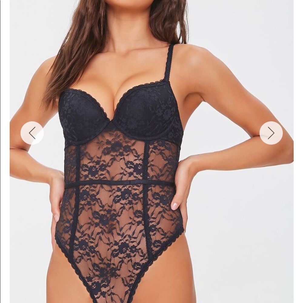 Forever 21 black lace bodysuit